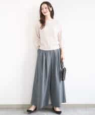 FKLGD37170 MK MICHEL KLEIN(MK ミッシェルクラン) ストレッチ3タックワイドパンツ/洗える ダークグレー