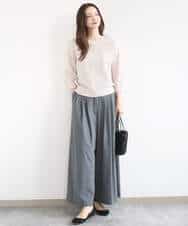 FKLGD37170 MK MICHEL KLEIN(MK ミッシェルクラン) ストレッチ3タックワイドパンツ/洗える ダークグレー