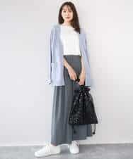 FKLGD37170 MK MICHEL KLEIN(MK ミッシェルクラン) ストレッチ3タックワイドパンツ/洗える ダークグレー