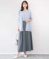 FKLGD37170 MK MICHEL KLEIN(MK ミッシェルクラン) ストレッチ3タックワイドパンツ/洗える ダークグレー