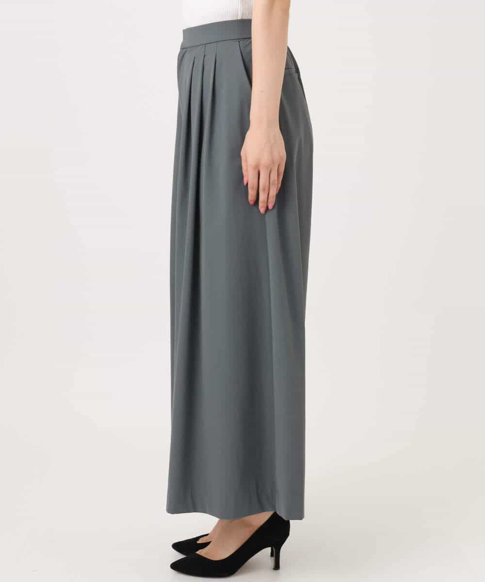 FKLGD37170 MK MICHEL KLEIN(MK ミッシェルクラン) ストレッチ3タックワイドパンツ/洗える ダークグレー