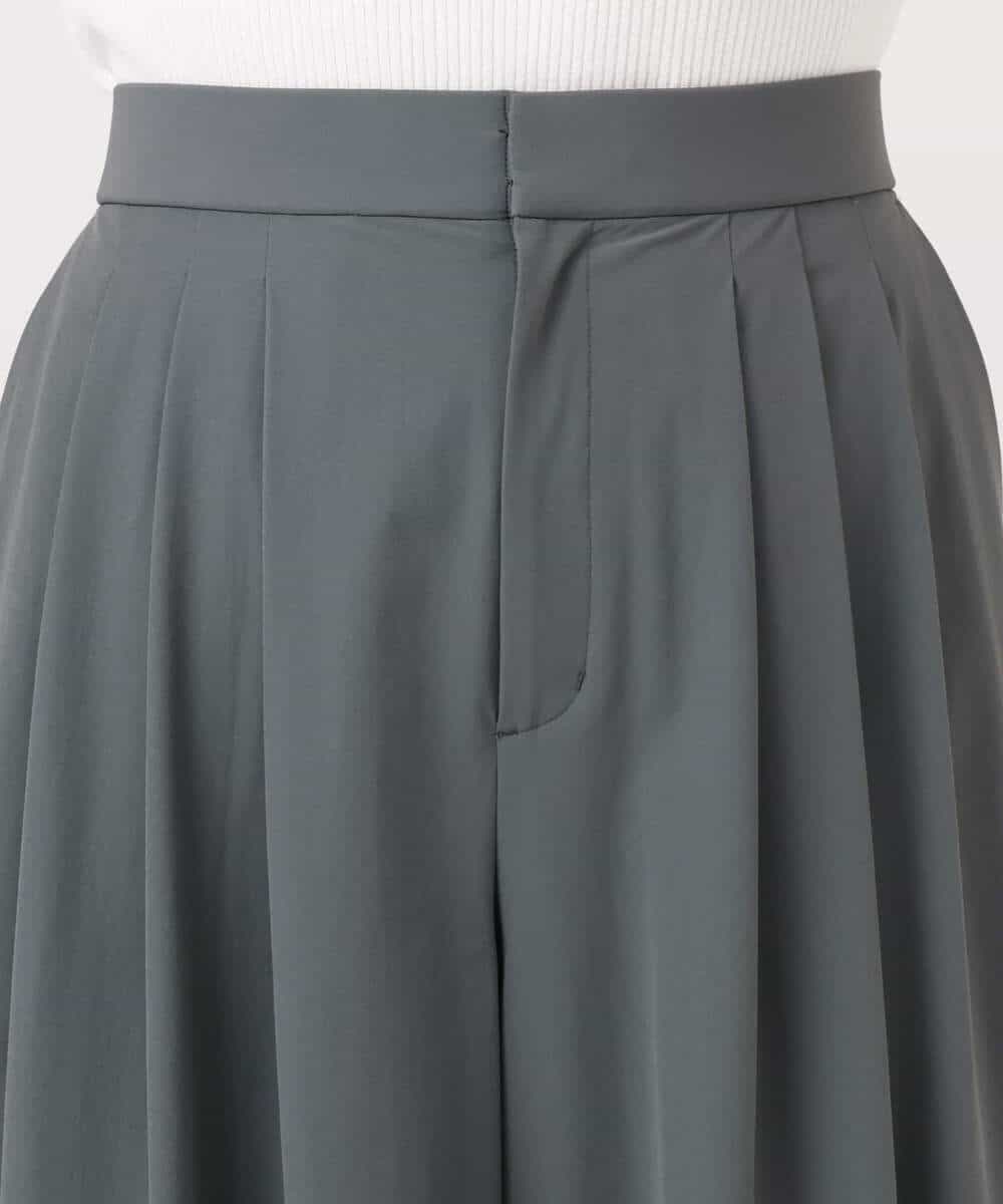 FKLGD37170 MK MICHEL KLEIN(MK ミッシェルクラン) ストレッチ3タックワイドパンツ/洗える ダークグレー