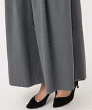 FKLGD37170 MK MICHEL KLEIN(MK ミッシェルクラン) ストレッチ3タックワイドパンツ/洗える ダークグレー