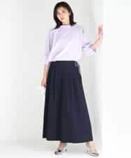 FKLGD37170 MK MICHEL KLEIN(MK ミッシェルクラン) ストレッチ3タックワイドパンツ/洗える ダークグレー