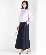 FKLGD37170 MK MICHEL KLEIN(MK ミッシェルクラン) ストレッチ3タックワイドパンツ/洗える ダークグレー