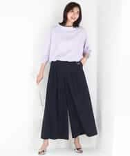 FKLGD37170 MK MICHEL KLEIN(MK ミッシェルクラン) ストレッチ3タックワイドパンツ/洗える ダークグレー