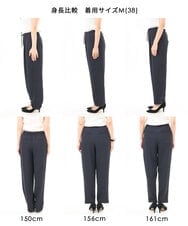 FKLGD40170 MK MICHEL KLEIN(MK ミッシェルクラン) コットンライクストレッチワイドパンツ/抗ピリング/洗える ネイビー