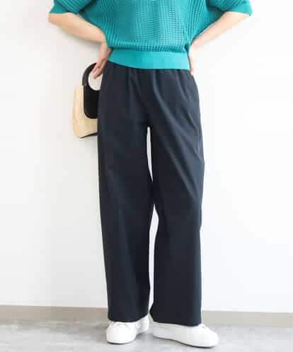 FKLGD40170 MK MICHEL KLEIN コットンライクストレッチワイドパンツ/抗ピリング/洗える