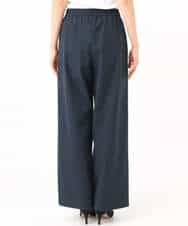 FKLGD40170 MK MICHEL KLEIN(MK ミッシェルクラン) コットンライクストレッチワイドパンツ/抗ピリング/洗える ネイビー