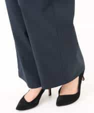 FKLGD40170 MK MICHEL KLEIN(MK ミッシェルクラン) コットンライクストレッチワイドパンツ/抗ピリング/洗える ネイビー