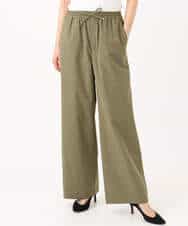 FKLGD40170 MK MICHEL KLEIN(MK ミッシェルクラン) コットンライクストレッチワイドパンツ/抗ピリング/洗える ネイビー