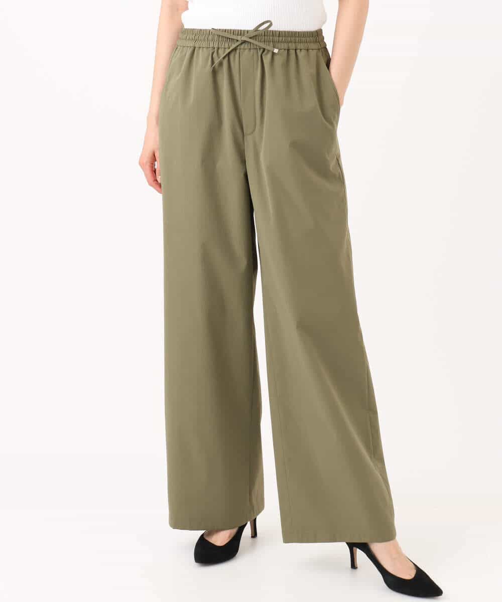 FKLGD40170 MK MICHEL KLEIN(MK ミッシェルクラン) コットンライクストレッチワイドパンツ/抗ピリング/洗える ネイビー