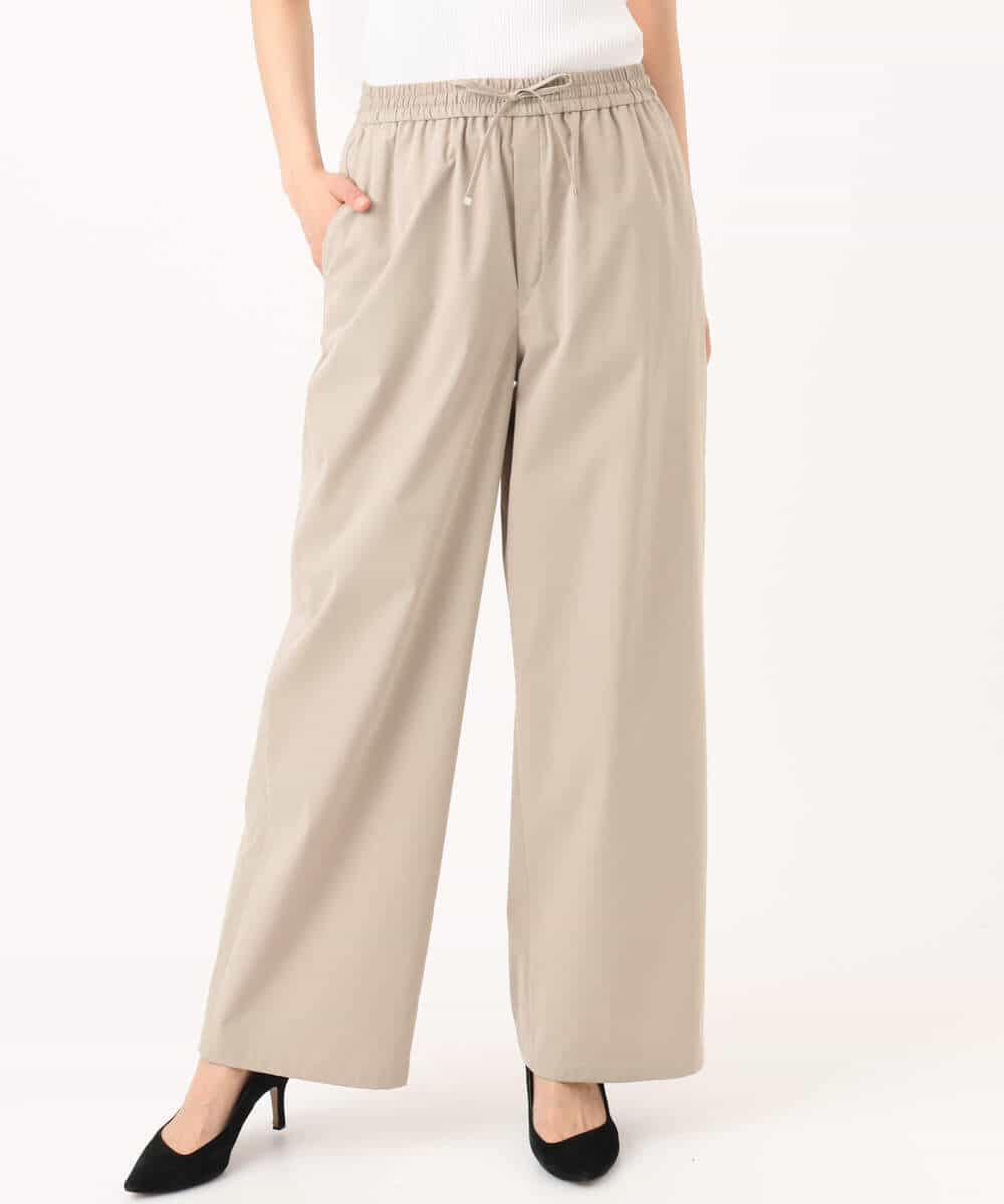 FKLGD40170 MK MICHEL KLEIN(MK ミッシェルクラン) コットンライクストレッチワイドパンツ/抗ピリング/洗える ネイビー