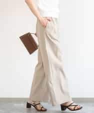 FKLGD40170 MK MICHEL KLEIN(MK ミッシェルクラン) コットンライクストレッチワイドパンツ/抗ピリング/洗える ベージュ