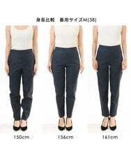 FKLGD41130 MK MICHEL KLEIN(MK ミッシェルクラン) [洗える]ハイストレッチ細身シルエットパンツ ネイビー