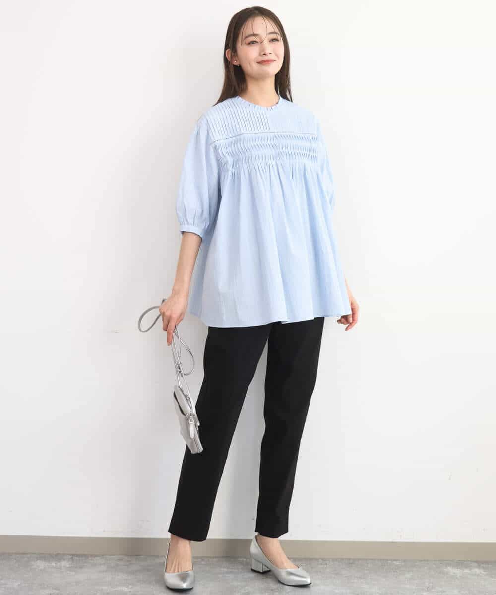 FKLGD41130 MK MICHEL KLEIN(MK ミッシェルクラン) ハイストレッチ細身シルエットパンツ/洗える ネイビー