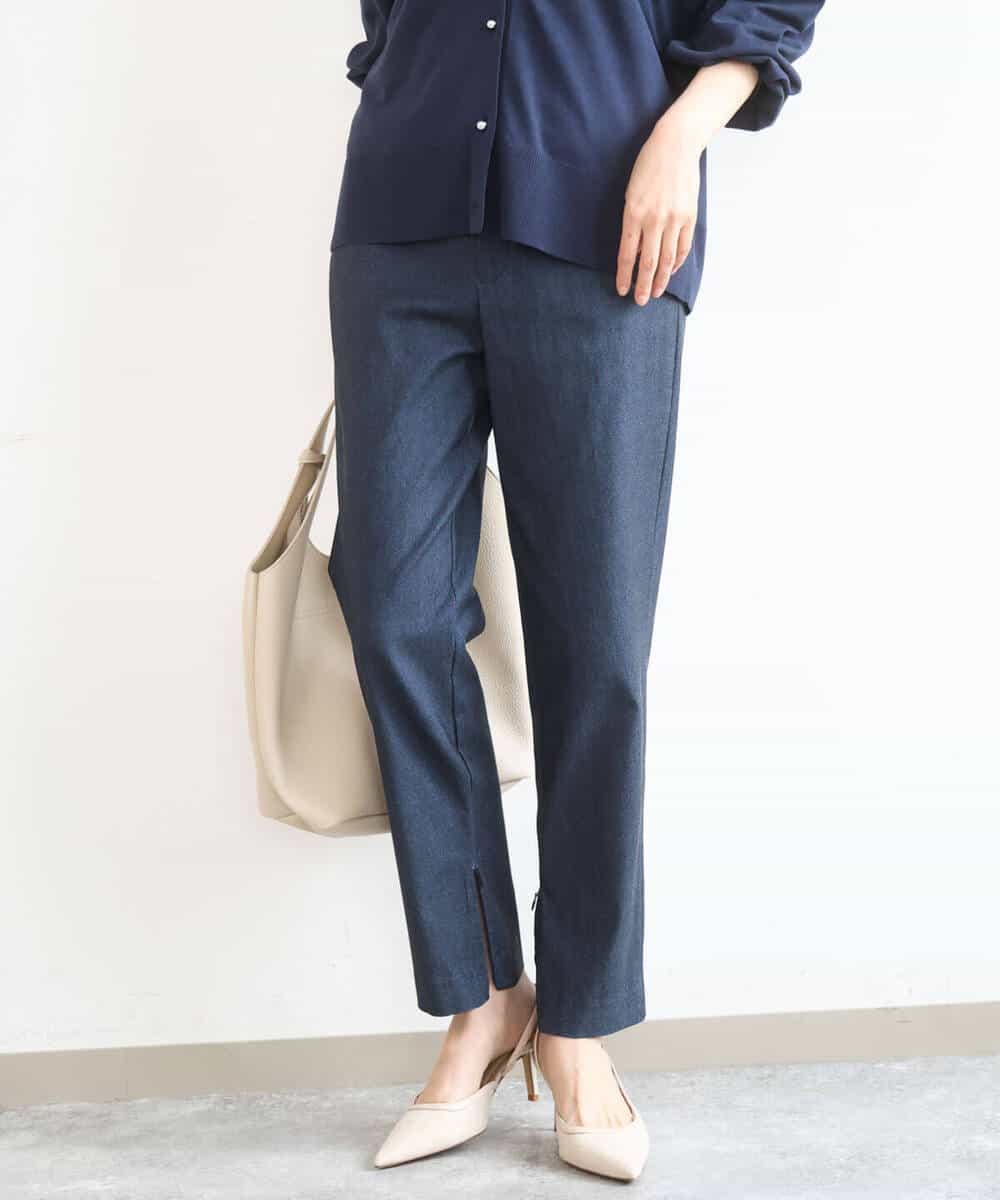 FKLGD41130 MK MICHEL KLEIN(MK ミッシェルクラン) ハイストレッチ細身シルエットパンツ/洗える ネイビー