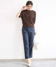 FKLGD41130 MK MICHEL KLEIN(MK ミッシェルクラン) ハイストレッチ細身シルエットパンツ/洗える ネイビー