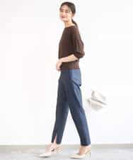 FKLGD41130 MK MICHEL KLEIN(MK ミッシェルクラン) ハイストレッチ細身シルエットパンツ/洗える ネイビー