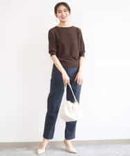 FKLGD41130 MK MICHEL KLEIN(MK ミッシェルクラン) ハイストレッチ細身シルエットパンツ/洗える ネイビー