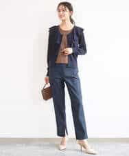 FKLGD41130 MK MICHEL KLEIN(MK ミッシェルクラン) ハイストレッチ細身シルエットパンツ/洗える ネイビー