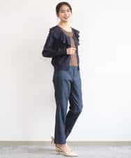 FKLGD41130 MK MICHEL KLEIN(MK ミッシェルクラン) ハイストレッチ細身シルエットパンツ/洗える ネイビー