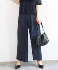 FKLGD46180 MK MICHEL KLEIN(MK ミッシェルクラン) バイオヴィンテージツイル ワイドストレートパンツ/接触冷感/UVカット/速乾/洗える ネイビー