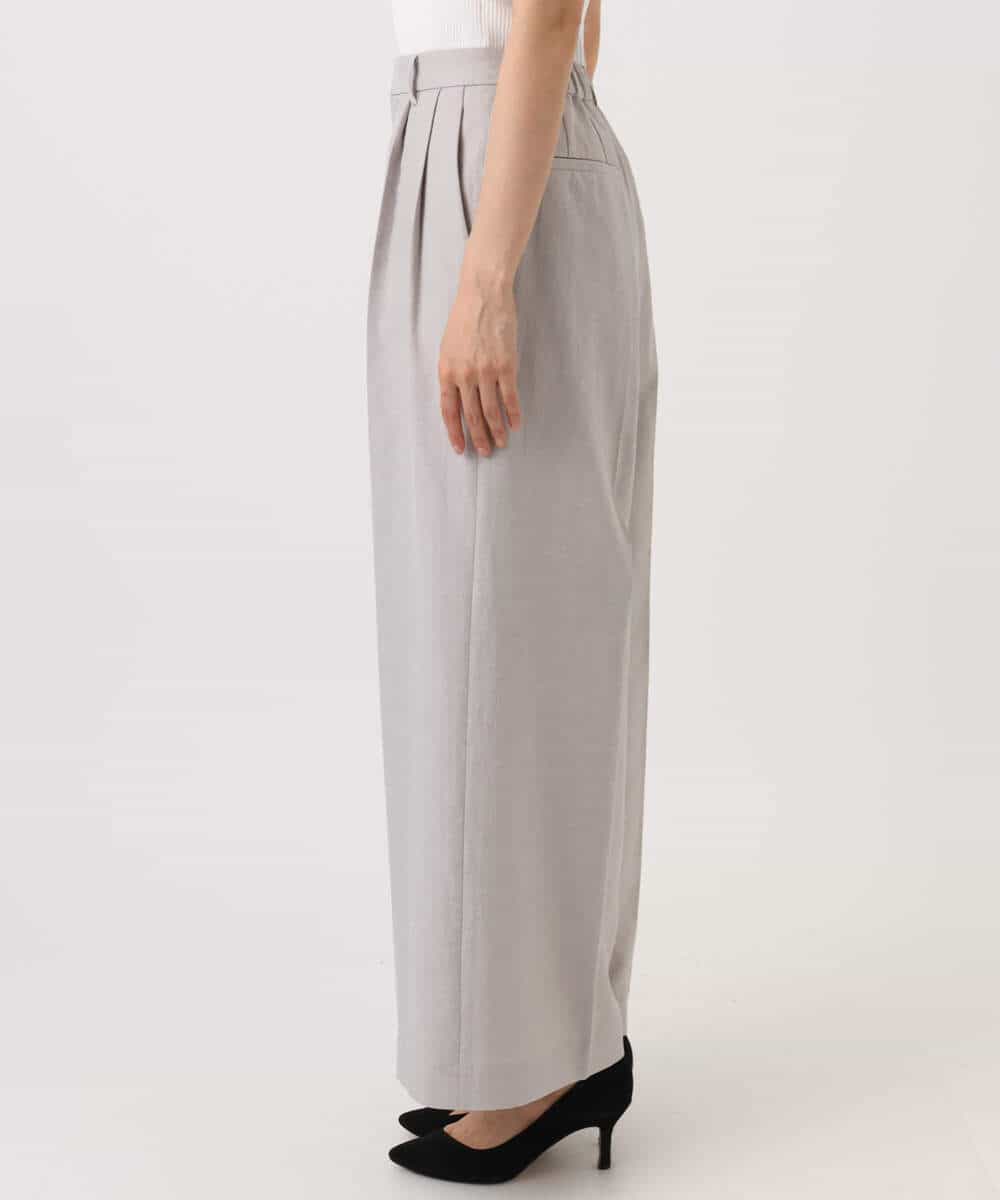 FKLGD46180 MK MICHEL KLEIN(MK ミッシェルクラン) バイオヴィンテージツイル ワイドストレートパンツ/接触冷感/UVカット/速乾/洗える グレージュ