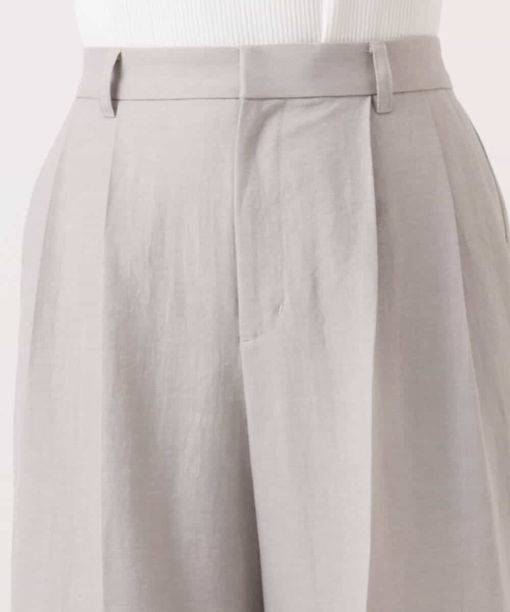 FKLGD46180 MK MICHEL KLEIN(MK ミッシェルクラン) バイオヴィンテージツイル ワイドストレートパンツ/接触冷感/UVカット/速乾/洗える グレージュ