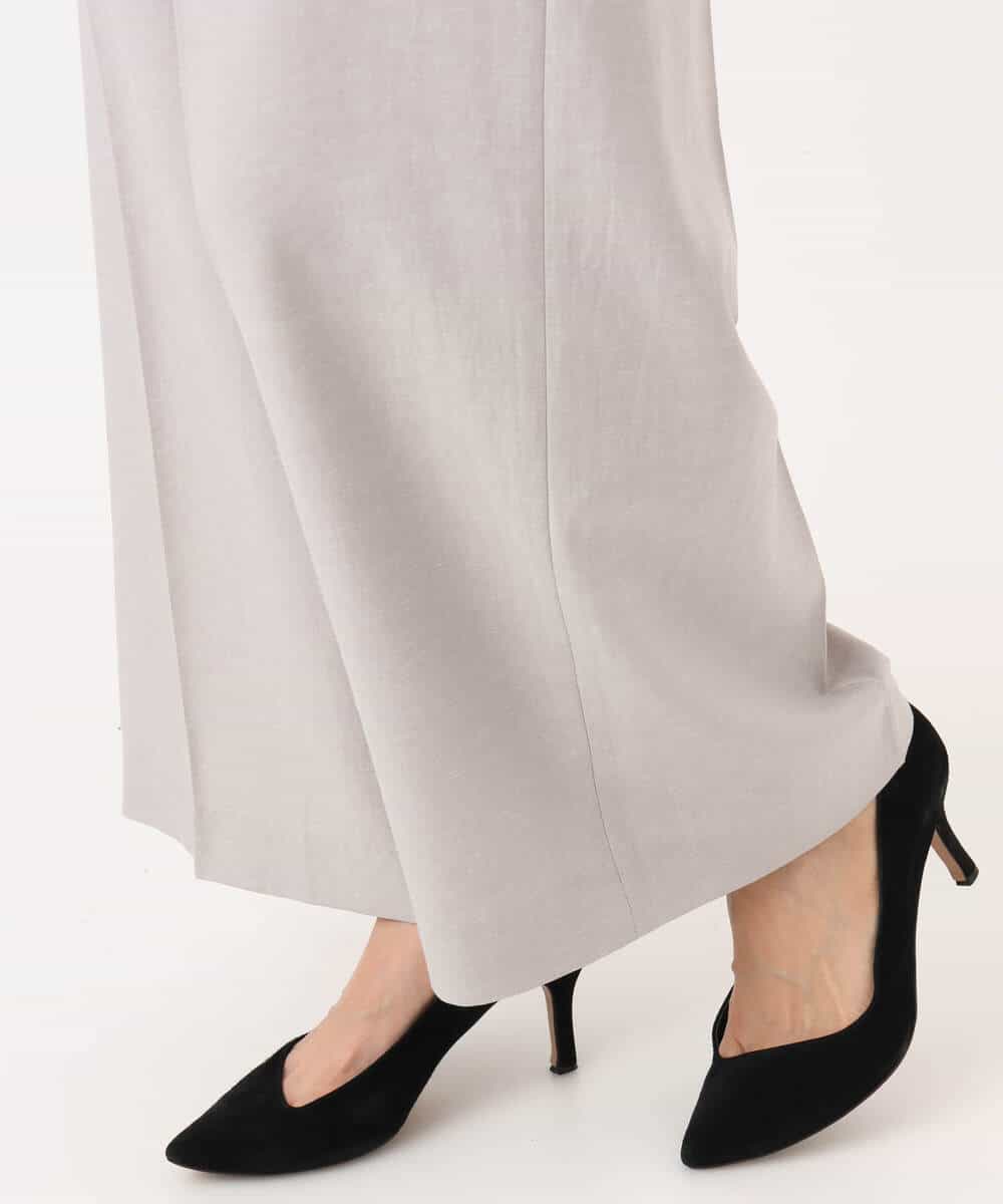 FKLGD46180 MK MICHEL KLEIN(MK ミッシェルクラン) バイオヴィンテージツイル ワイドストレートパンツ/接触冷感/UVカット/速乾/洗える グレージュ