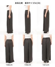 FKLGD53160 MK MICHEL KLEIN(MK ミッシェルクラン) [UVカット/接触冷感/洗える]サテンワイドパンツ キャメル