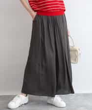 FKLGD53160 MK MICHEL KLEIN(MK ミッシェルクラン) [UVカット/接触冷感/洗える]サテンワイドパンツ キャメル