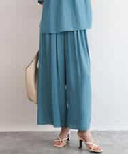 FKLGD53160 MK MICHEL KLEIN(MK ミッシェルクラン) [UVカット/接触冷感/洗える]サテンワイドパンツ キャメル