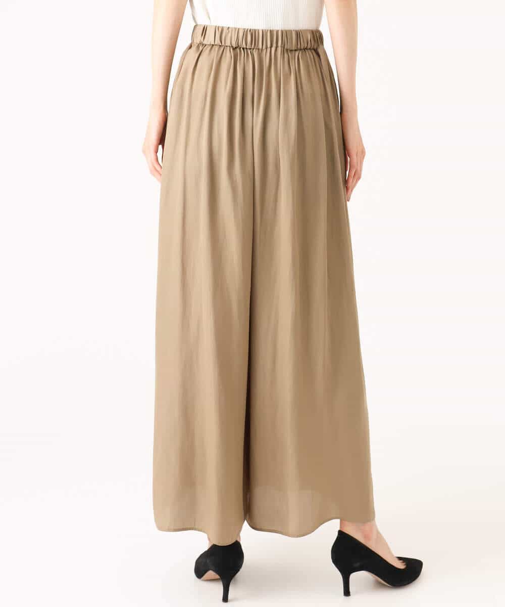 FKLGD53160 MK MICHEL KLEIN(MK ミッシェルクラン) [UVカット/接触冷感/洗える]サテンワイドパンツ キャメル