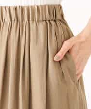 FKLGD53160 MK MICHEL KLEIN(MK ミッシェルクラン) [UVカット/接触冷感/洗える]サテンワイドパンツ キャメル