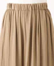 FKLGD53160 MK MICHEL KLEIN(MK ミッシェルクラン) [UVカット/接触冷感/洗える]サテンワイドパンツ キャメル