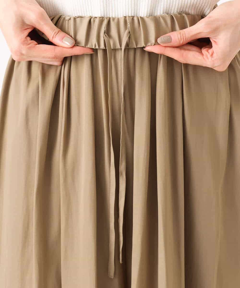 FKLGD53160 MK MICHEL KLEIN(MK ミッシェルクラン) [UVカット/接触冷感/洗える]サテンワイドパンツ キャメル