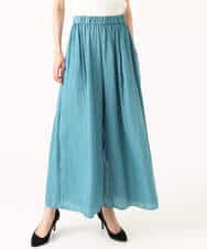 FKLGD53160 MK MICHEL KLEIN(MK ミッシェルクラン) [UVカット/接触冷感/洗える]サテンワイドパンツ キャメル