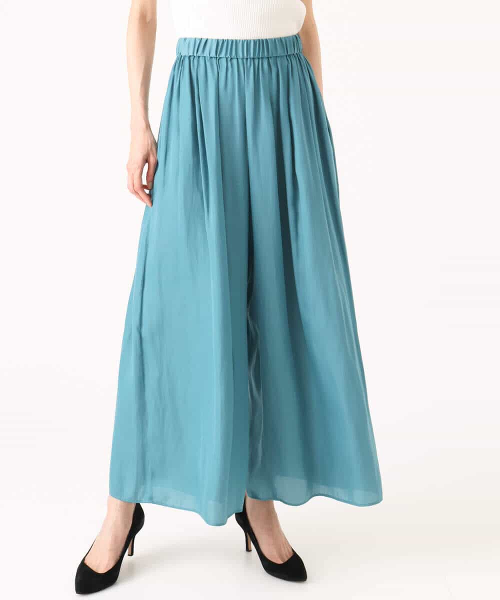 FKLGD53160 MK MICHEL KLEIN(MK ミッシェルクラン) [UVカット/接触冷感/洗える]サテンワイドパンツ キャメル