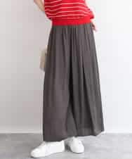 FKLGD53160 MK MICHEL KLEIN(MK ミッシェルクラン) [UVカット/接触冷感/洗える]サテンワイドパンツ ダークグレー