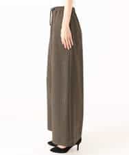 FKLGD55160 MK MICHEL KLEIN(MK ミッシェルクラン) [UVカット/防シワ/抗ピリング/洗える]ピンストライプ柄プルオンワイドパンツ ブラウン