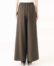 FKLGD55160 MK MICHEL KLEIN(MK ミッシェルクラン) [UVカット/防シワ/抗ピリング/洗える]ピンストライプ柄プルオンワイドパンツ ブラウン