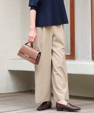 FKLGD56160 MK MICHEL KLEIN(MK ミッシェルクラン) [洗える]リネンライクストレッチ ストレートワイドパンツ ベージュ