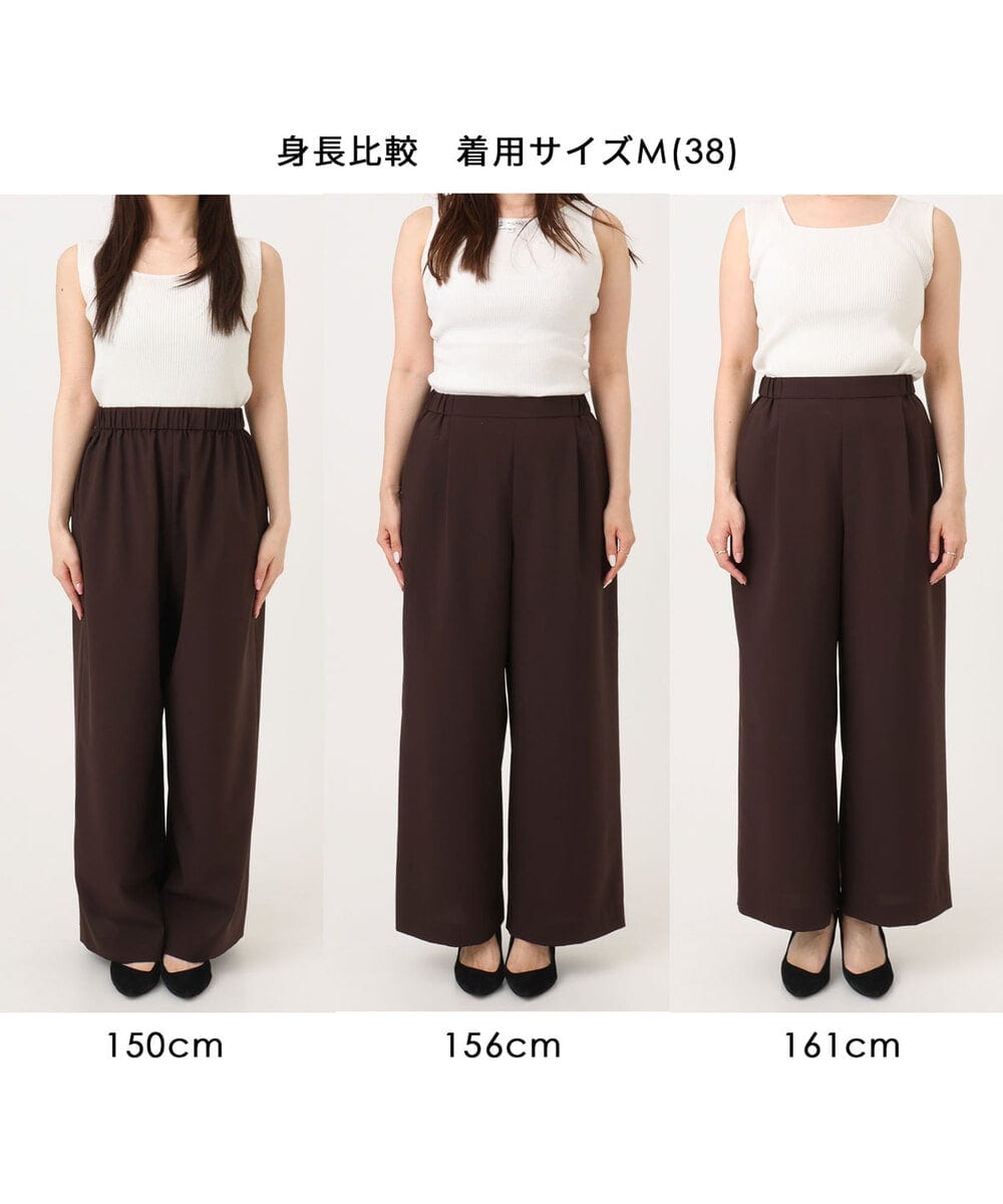 FKLGD56160 MK MICHEL KLEIN(MK ミッシェルクラン) [洗える]リネンライクストレッチ ストレートワイドパンツ ベージュ