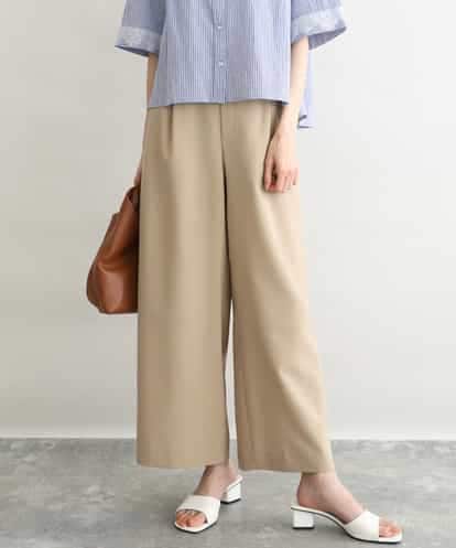 FKLGD56160 MK MICHEL KLEIN [洗える]リネンライクストレッチ ストレートワイドパンツ