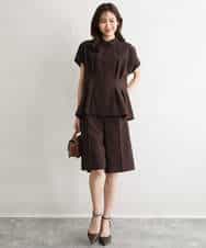 FKLGD57150 MK MICHEL KLEIN(MK ミッシェルクラン) [洗える]リネンライクストレッチ ショートパンツ ベージュ