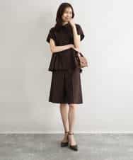 FKLGD57150 MK MICHEL KLEIN(MK ミッシェルクラン) [洗える]リネンライクストレッチ ショートパンツ ベージュ