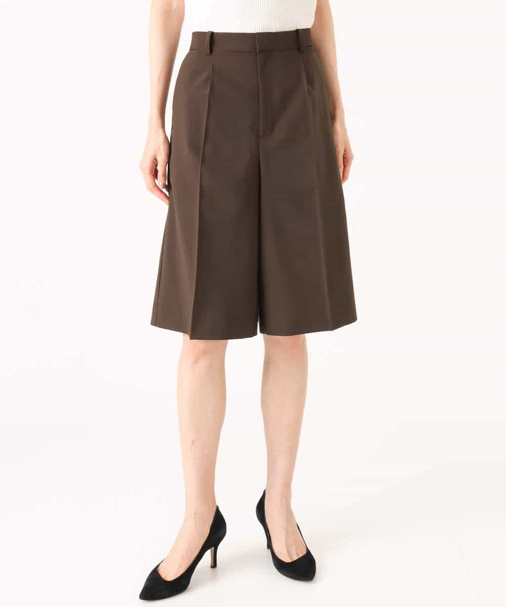 FKLGD57150 MK MICHEL KLEIN(MK ミッシェルクラン) [洗える]リネンライクストレッチ ショートパンツ ベージュ