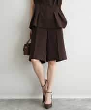 FKLGD57150 MK MICHEL KLEIN(MK ミッシェルクラン) [洗える]リネンライクストレッチ ショートパンツ ブラウン