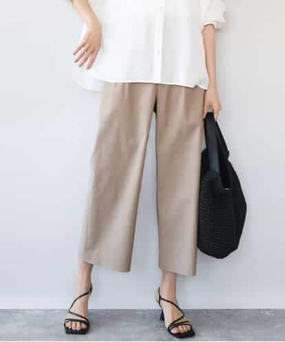 FKLGD72160 MK MICHEL KLEIN [洗える]ナチュラルツイルワイドクロップドパンツ